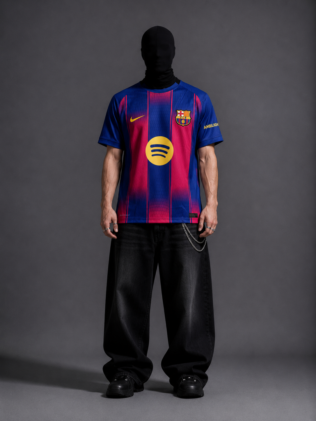 Lamine Yamal FC barcelona 2025-26 home half sleeves Embroidered