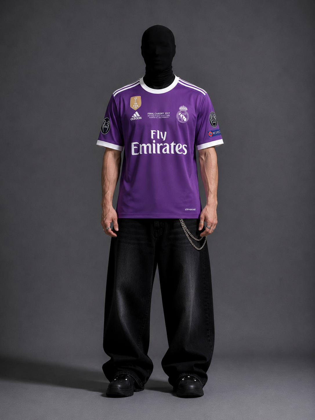 Real madrid 2017-18 Away Ronaldo half sleeves retro