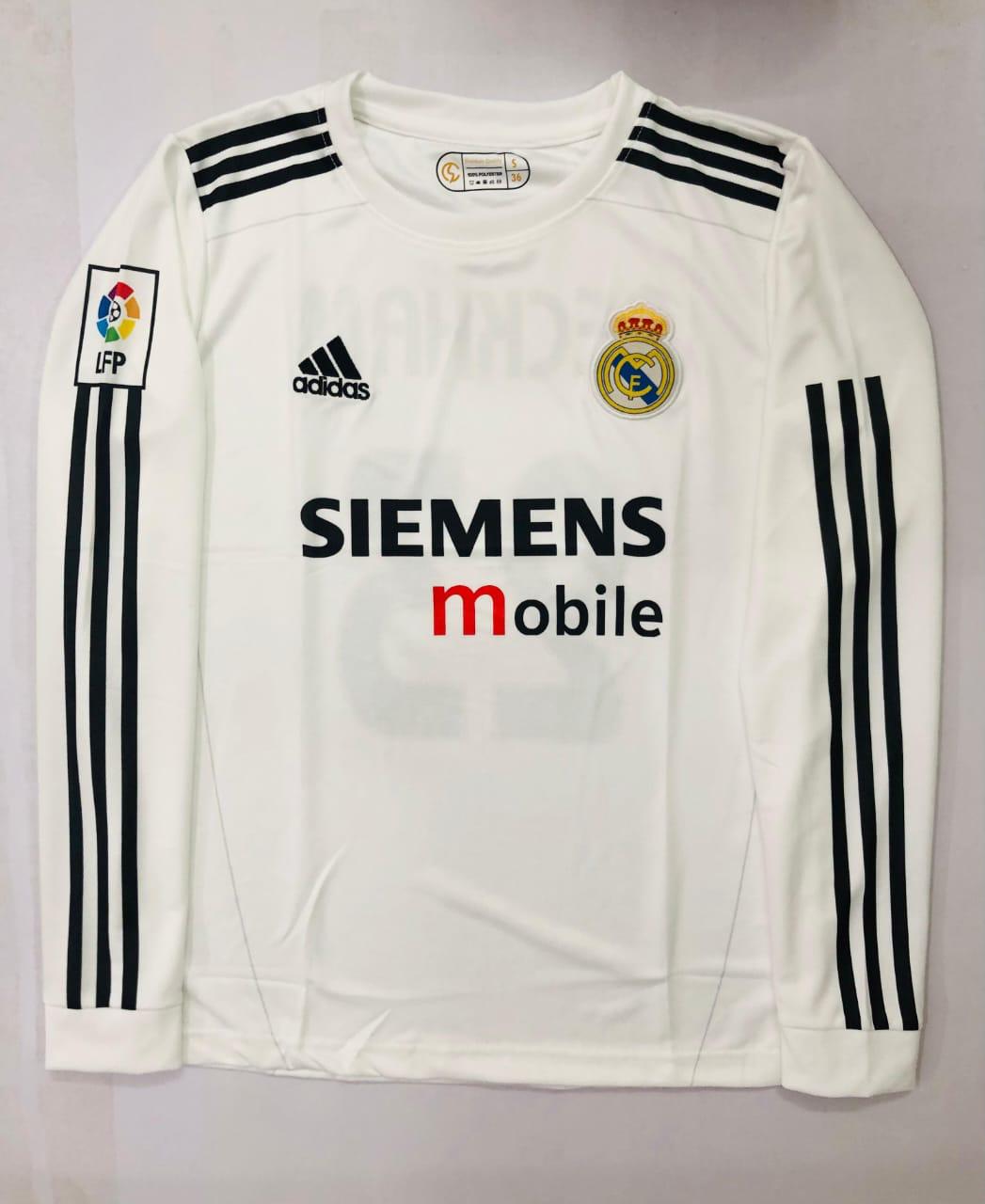 Real madrid Beckham full sleeves retro kit